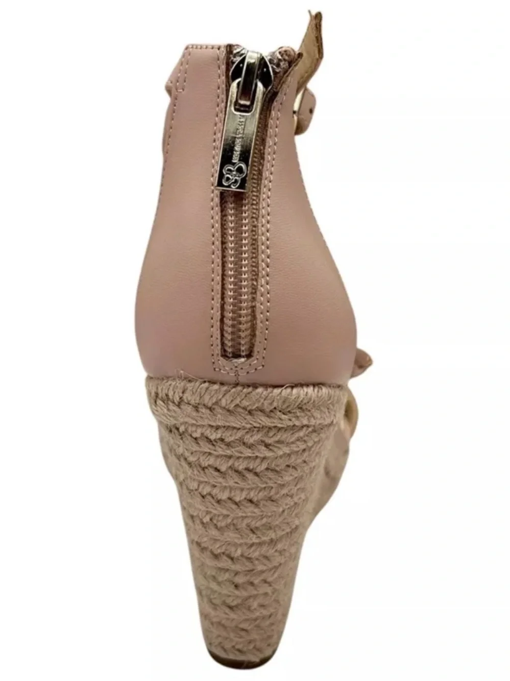Jessica Simpson Blush Pink Espadrille Wedge Sandals with Floral Accents